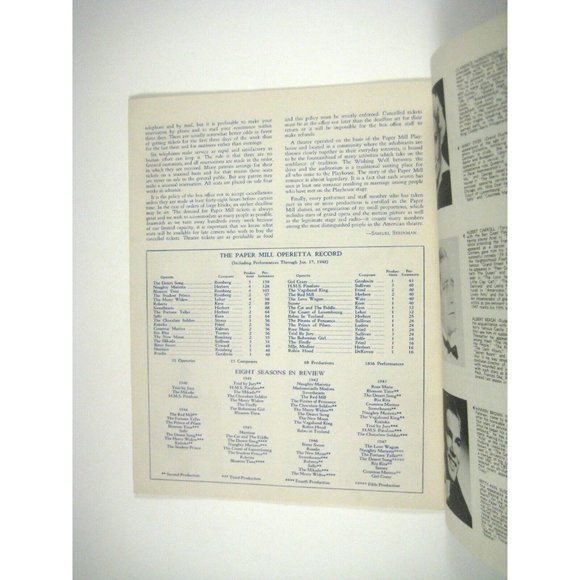 Student Prince Paper Mill Playhouse Theatre Program 1948 NJ Clarence Nordstrom - Picture 8 of 10